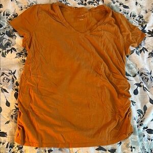 Isabel Maternity Burnt Orange V-Neck Maternity Top - Sz XL